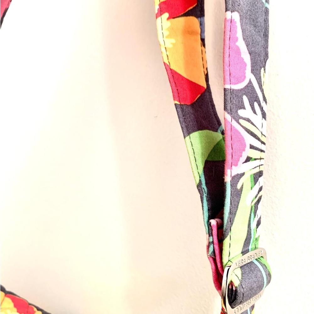 Vintage Vera Bradley Quilted Floral Shoulder Bag in Black, Pink & Yellow - Picture 6 of 11